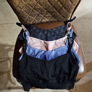Lot Of 4 PINK Victoria's Secret Active Ultimate Wirefree Sports Bras Black Pink